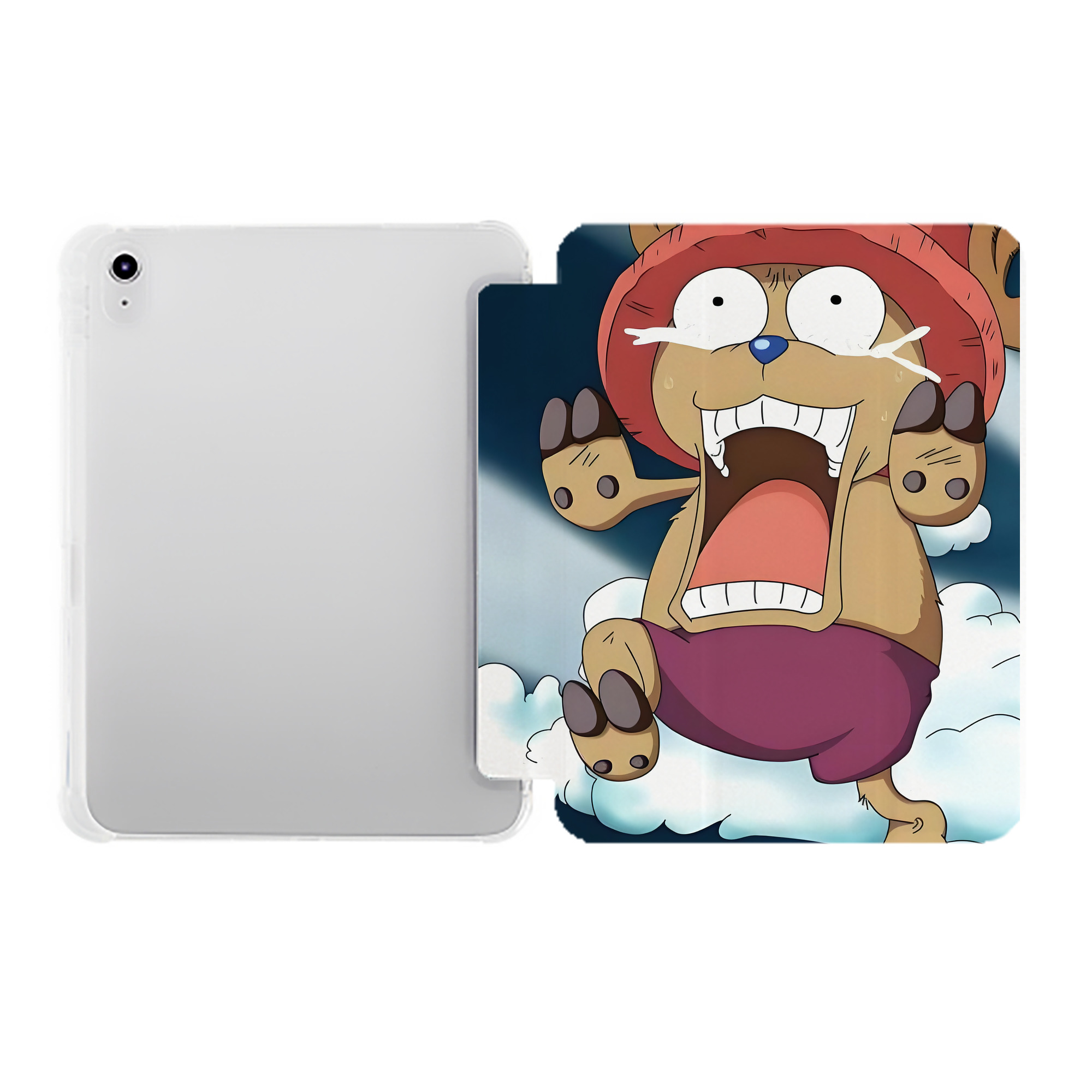 （画像用） ワンピース ONE PIECE IPad ケース ペン収納付き 三つ折りスタンド PUレザー×シリコン 対応機種9.5/10.5/10.9インチ